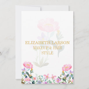 Elegant randig blommig skönhetsartist hår och make inbjudningar