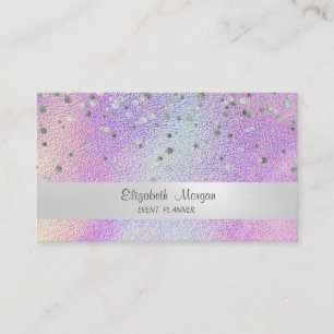 Elegant randig konfetti holografisk visitkort