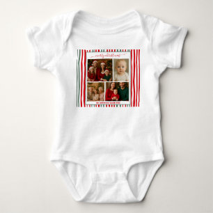 Elegant randig modern familj Foto glad jul T Shirt