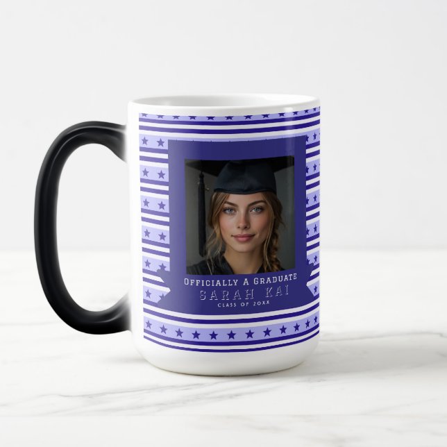 Elegant randig present till honom examen magisk mugg (Vänster)