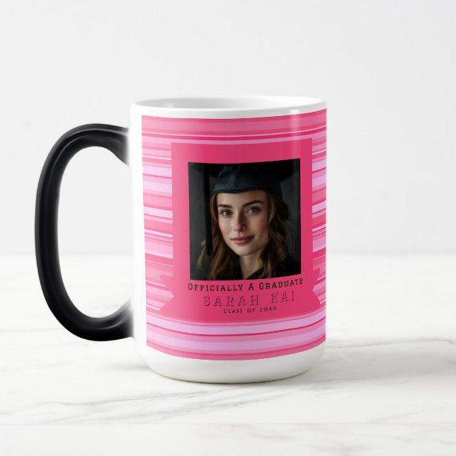 Elegant randig tryckt make examenspresent magisk mugg (Vänster)