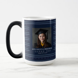 Elegant randig tryckt studentexamen år magisk mugg