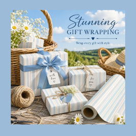 Elegant randigt presentpapper i kuststil rulle