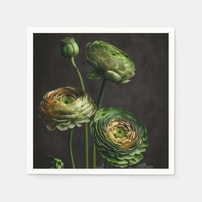 Elegant Ranunculus. Pappersservett (Framsidan)