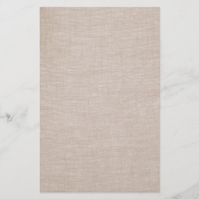 Elegant Raw Linen Minimalistic Stationery Brevpapper (Framsida)