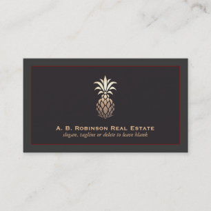 Elegant Real Estate Agency Pineapple Logotyp Visitkort