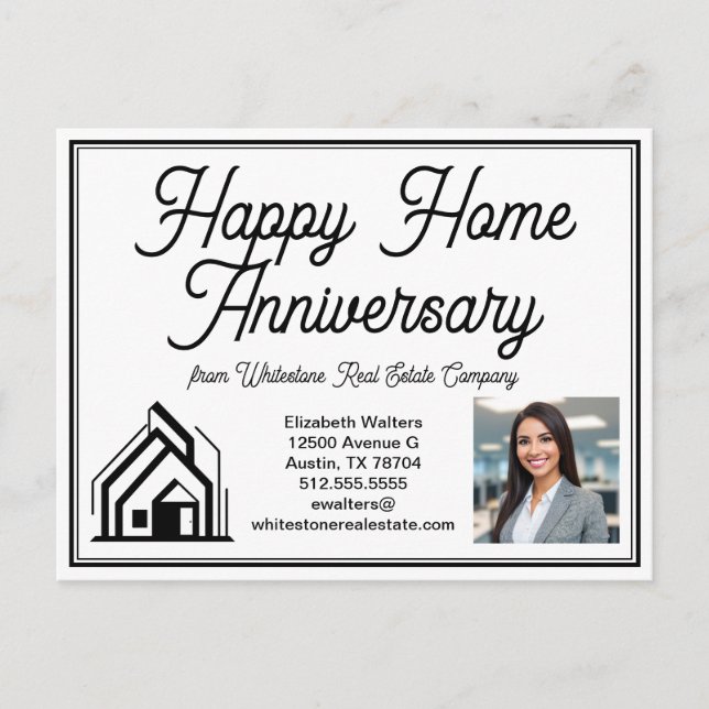 Elegant Real Estate Company Custom Logo Marketing Vykort (Framsida)