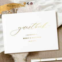 Elegant Real Foil Calligraphy Bröllop