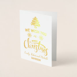 Elegant Real Foil God jul Anpassningsbar Monogram Folierat Kort