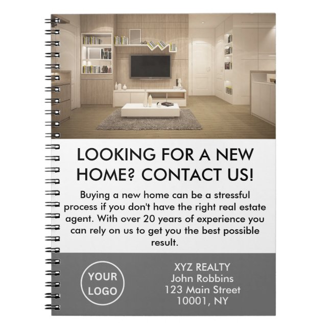 Elegant Real Gods Agent PR-Anpassningsbar Anteckningsbok (Framsidan)