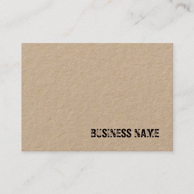 Elegant Real Kraft Papper Distress-textmall Visitkort (Framsida)