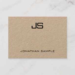 Elegant Real Kraft Papper Modern Monogram-mall Visitkort