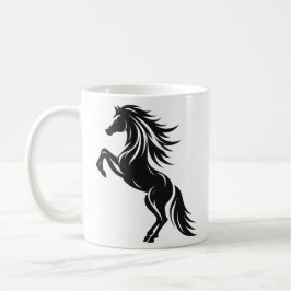 Elegant Rearing Horse Silhouette Design Kaffemugg