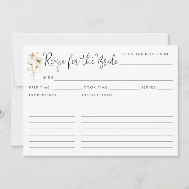 Elegant Recept for the Bride Wildblommor Blommigt (Framsida)