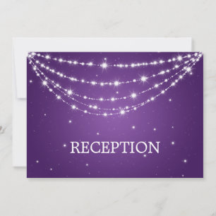 Elegant Reception Sparkling Chain Lila Inbjudningar