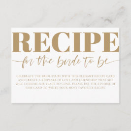 Elegant Recipe Bride to be calligraphy Tilläggskort