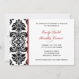 Elegant Red and Black Damask | BRÖLLOP Inbjudningar