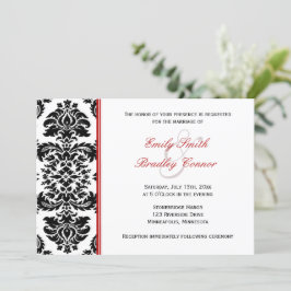 Elegant Red and Black Damask | BRÖLLOP Inbjudningar