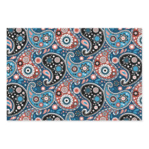 Elegant Red and Blue jul Paisley Mönster