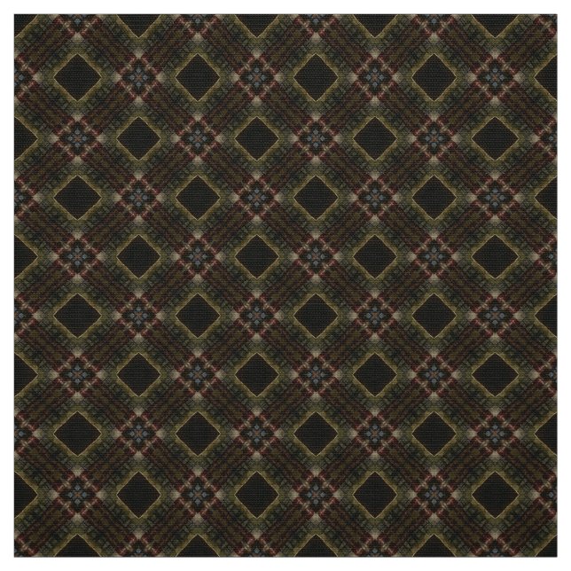 Elegant Red and Brown Tile Upholsemination Fabric  Tyg (Provkarta)