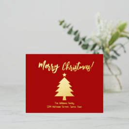 Elegant Red and Gold Foil God jul Foil