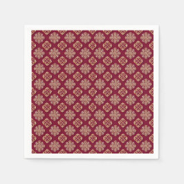 Elegant Red and Gold Pattern Design Pappersservett