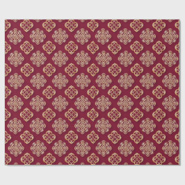 Elegant Red and Gold Pattern Design Presentpapper
