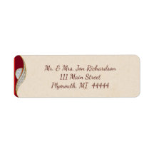 Elegant Red and Guld Gnistra Address Label