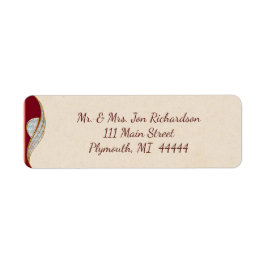 Elegant Red and Guld Gnistra Address Label Returadress Etikett