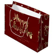 Elegant Red and Guld Se skript Lycklig jul
