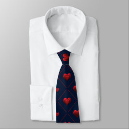Elegant Red and Navy Hearts on Hearts Graphic Slips