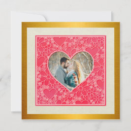 Elegant Red and Rosa Blommigt Hearts Valentine Day