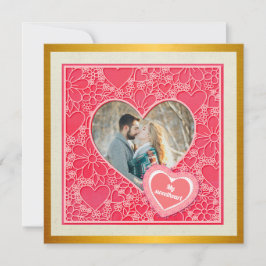 Elegant Red and Rosa Blommigt Hearts Valentine Day