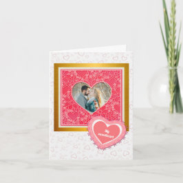 Elegant Red and Rosa Blommigt Hearts Valentine Day Inbjudan