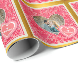 Elegant Red and Rosa Blommigt Hearts Valentine Day Presentpapper