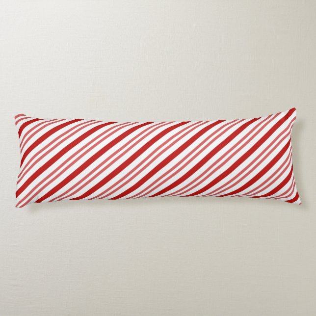 Elegant Red and White Candy cane jul Rand Kroppskudde (Baksidan)