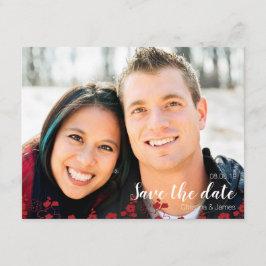 Elegant Red and White Cherry Blommar Oriental Spara Datumet