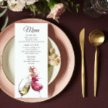 Elegant Red and White Vin Dance Bröllop Meny<br><div class="desc">Den här menykortsdesignen har ett vitt glas av vin och ett glas av rött vin med en man och kvinna som dansar skapat ut från vin. Enkel elegant med grått-text på vit bakgrund. Lägg till händelseinformationen genom att redigera texten i de angivna textrutorna. Perfekt för bröllop i land i vin,...</div>