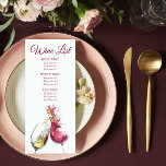 Elegant Red and White Vin Dance Bröllop Meny<br><div class="desc">Den här menykortsdesignen i vin har ett vitt glas av vin och ett rött glas av vin med en man och kvinna som dansar skapat från vin. Enkel men ändå elegant med marontext på vit bakgrund. Lägg till händelseinformationen genom att redigera texten i de angivna textrutorna. Perfekt för bröllop i...</div>
