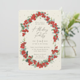 Elegant Red Berry + Eucalyptus Julfest Inbjudningar
