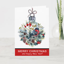Elegant Red Bird Ornament jul-Helgdag Helgkort