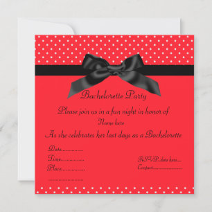 ELEGANT RED BLACK BOW BACHELORETTE INBJUDAN