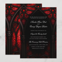 Elegant Red & Black Cathedral Gothic Bröllop