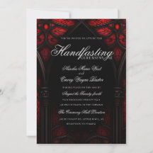 Elegant Red & Black Cathedral Gothic Handfastare