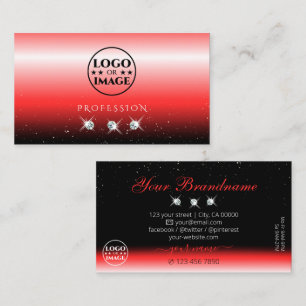 Elegant Red Black Gradient Gnistra Jewel Add Logot Visitkort