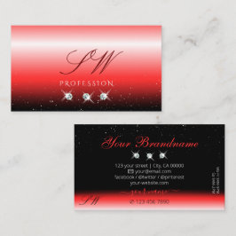 Elegant Red Black Gradient Gnistra Jewels Initiale Visitkort