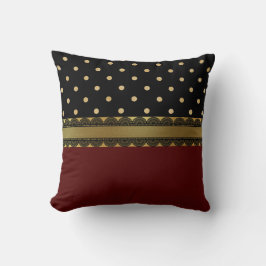 Elegant Red, Black & Guld Filigree Scallop Mönster Kudde