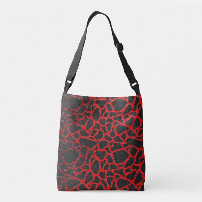 ELEGANT RED BLACK LEOPARD CHEETAH ANIMAL PRINT AXELVÄSKA (Baksida)