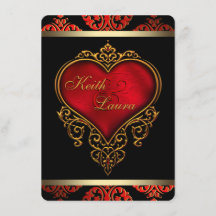 Elegant Red Black och Guld Bröllop