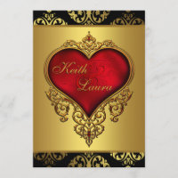 Elegant Red Black och Guld Bröllop